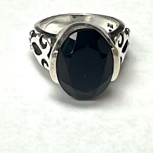 Silpada Retired Black Oval Onyx Ring Size 6 - 925 Sterling Silver
